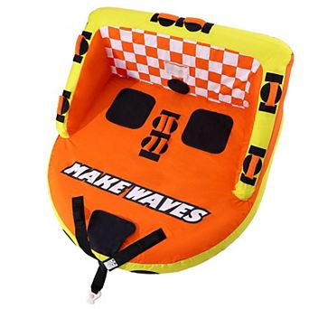 2-Person Inflatable Water Tube with Ultra-Wide Seat and Foldable Design