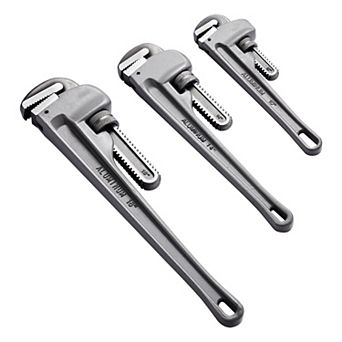 3 pc Aluminum Wrench Set for Pipes and Threaded Connections, Lightweight and Durable