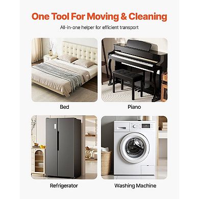 4 PCS Carbon Steel Dolly for Moving Sofas, Appliances, and Heavy Items