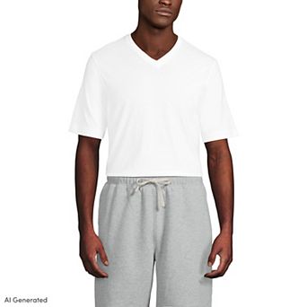 Men's Lands' End Serious Sweats Sweatshort with Zip Pocket