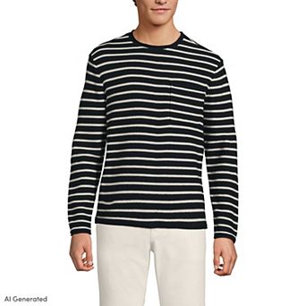Men's Lands' End Long Sleeve Cotton Rollneck Sweater
