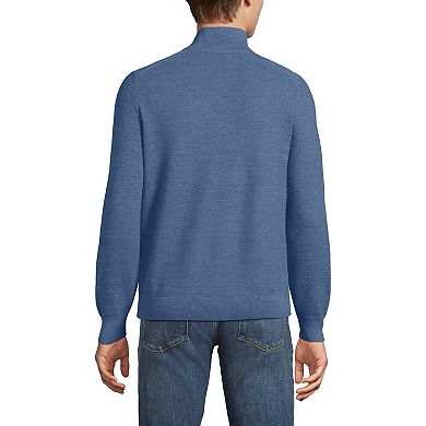 Men's Lands' End Long Sleeve Summer Weight Quarter Zip Sweater