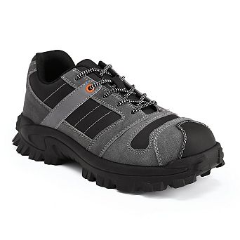 Men's Steel Toe Work Sneakers-Slip Resistant Puncture Resistant Suede Safety Shoes