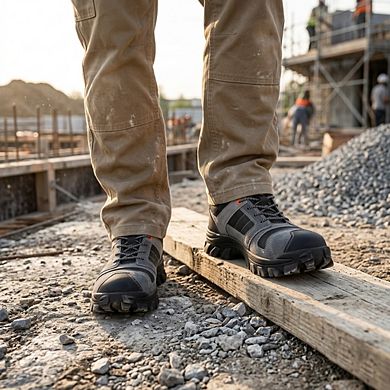 Men's Steel Toe Work Sneakers-Slip Resistant Puncture Resistant Suede Safety Shoes