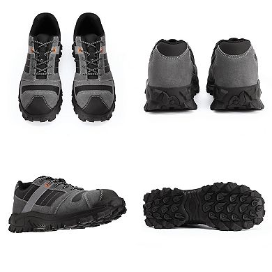 Men's Steel Toe Work Sneakers-Slip Resistant Puncture Resistant Suede Safety Shoes