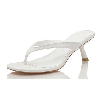 Minimalist Thong Strap Kitten Heel Sandal Slip-On