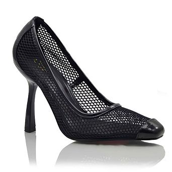 Honeycomb Mesh Pointed Toe Stiletto Pumps