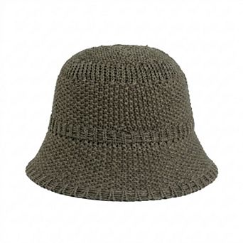 Women's Straw Bucket Hat Lightweight Woven Sun Hat Packable Summer Beach Hat with Breathable Design