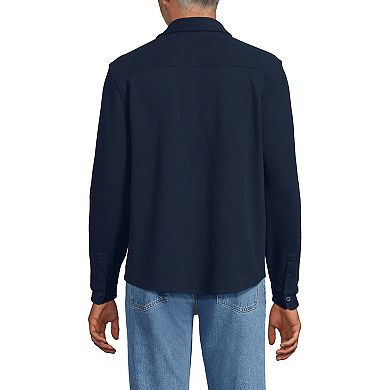 Lands' End Long Sleeve Bedford Button Through Utility Overshirt