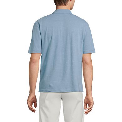 Men's Lands' End Short Sleeve Button-Through Camp Collar Shirt