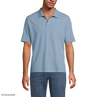 Men's Lands' End Short Sleeve Cotton Linen Polo