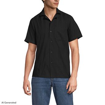 Men's Lands' End Textured Camp Collar Shirt