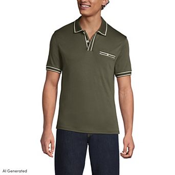 Men's Lands' End Short Sleeve Pocket Performance Supima Polo