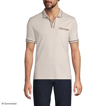 Men's Lands' End Short Sleeve Pocket Performance Supima Polo