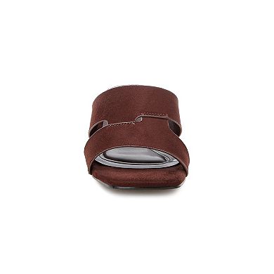 London Rag Aneka Women's Block Heel Slide Sandals