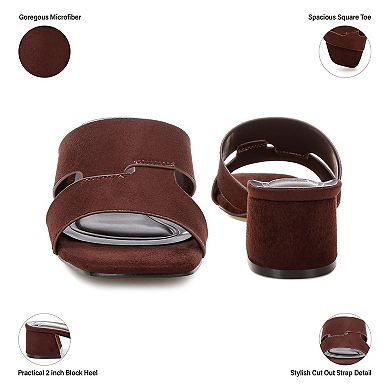 London Rag Aneka Women's Block Heel Slide Sandals