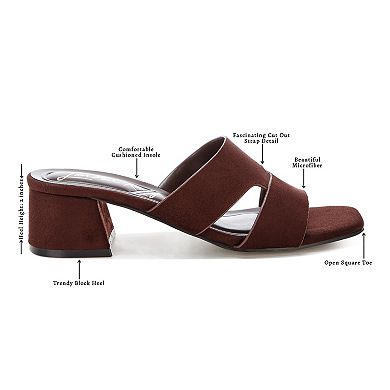 London Rag Aneka Women's Block Heel Slide Sandals