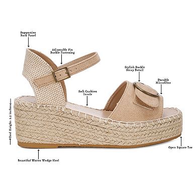 London Rag Amilta Women's Ankle Strap Wedge Sandals