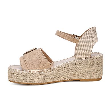 London Rag Amilta Women's Ankle Strap Wedge Sandals