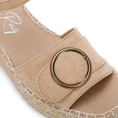 London Rag Amilta Women's Ankle Strap Wedge Sandals