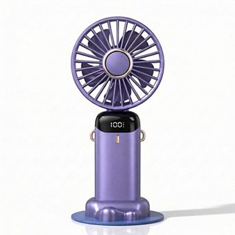 USB Rechargeable Mini Handheld Fan Portable Foldable Desk Fan with Digital Display Cooling Fan