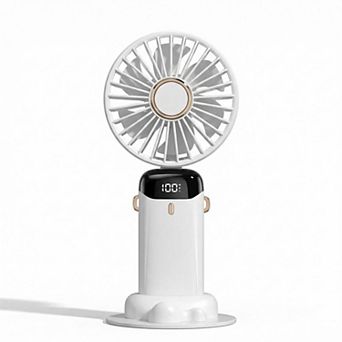 USB Rechargeable Mini Handheld Fan Portable Foldable Desk Fan with Digital Display Cooling Fan