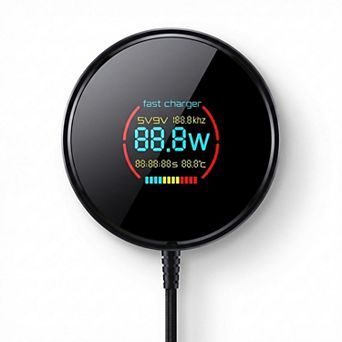 Magnetic Wireless Charger 25W Fast Charging Pad with Digital Display Type-C Input