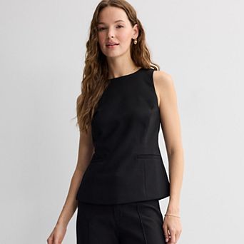 Juniors' SO® Fit & Flare Tailored Tank Top