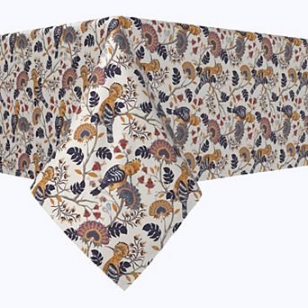 Square Tablecloth, 100% Polyester, 70x70", Hoopoes Birds & Flowers