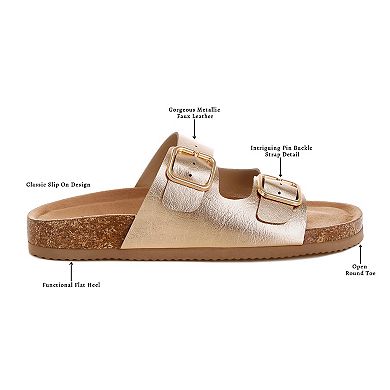 London Rag Parla Women's Slip-On Buckle Sandals