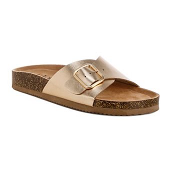 London Rag Uvaria Women's Slip-On Buckle Slide Sandals