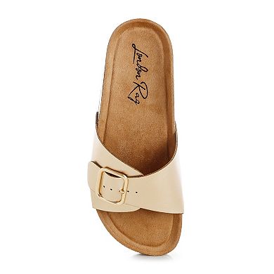 London Rag Uvaria Women's Slip-On Buckle Slide Sandals