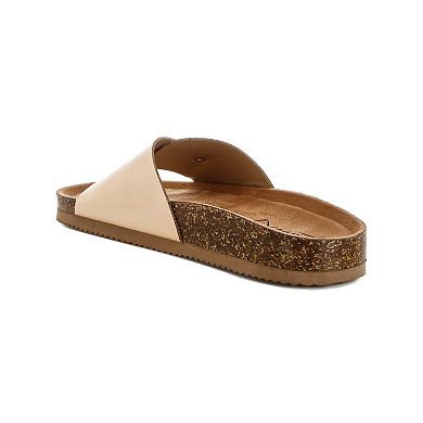 London Rag Uvaria Women's Slip-On Buckle Slide Sandals