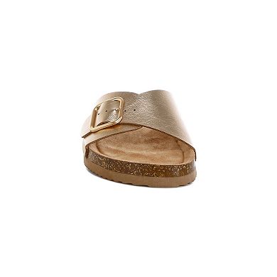London Rag Uvaria Women's Slip-On Buckle Slide Sandals