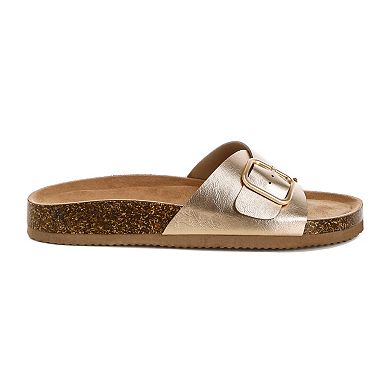 London Rag Uvaria Women's Slip-On Buckle Slide Sandals