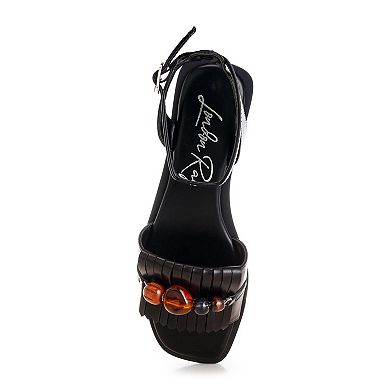 London Rag Morgine Women's Slip-On Flat Sandals with Beaded Accents