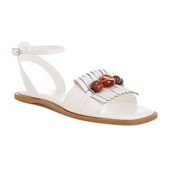 London Rag Morgine Women's Slip-On Flat Sandals with Beaded Accents