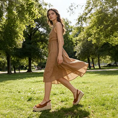 London Rag Georna Women's Slingback Wedge Sandals