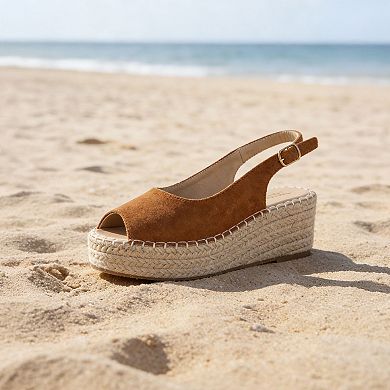 London Rag Georna Women's Slingback Wedge Sandals