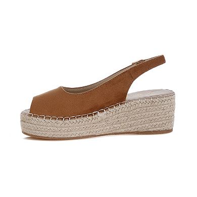 London Rag Georna Women's Slingback Wedge Sandals
