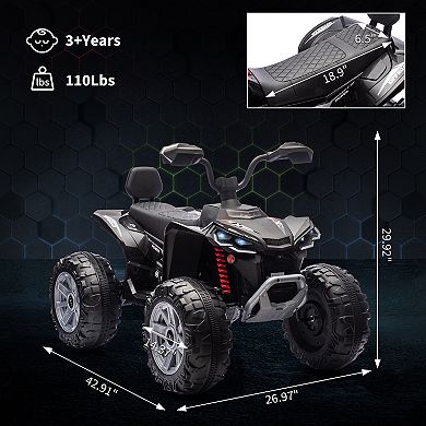 ANIXOL 24V Dual-Seat Kids Ride-On ATV with LED Lights and Music