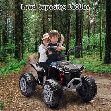 ANIXOL 24V Dual-Seat Kids Ride-On ATV with LED Lights and Music