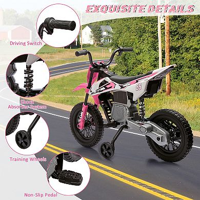 ANIXOL 12V Kids Electric Dirt Bike with Training Wheels