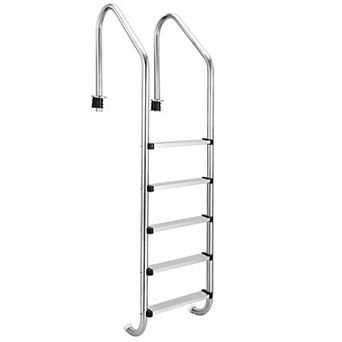 5-Step Stainless Steel In-Ground Pool Ladder, Non-Slip 380 Lbs Load, Indoor Outdoor, Easy Assembly