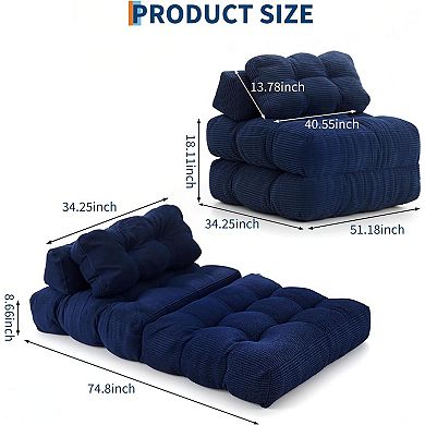 ANIXOL Folding Sofa Bed Chair with Pillow