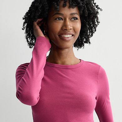 Juniors' SO® Long Sleeve Cropped Crew Neck Tee