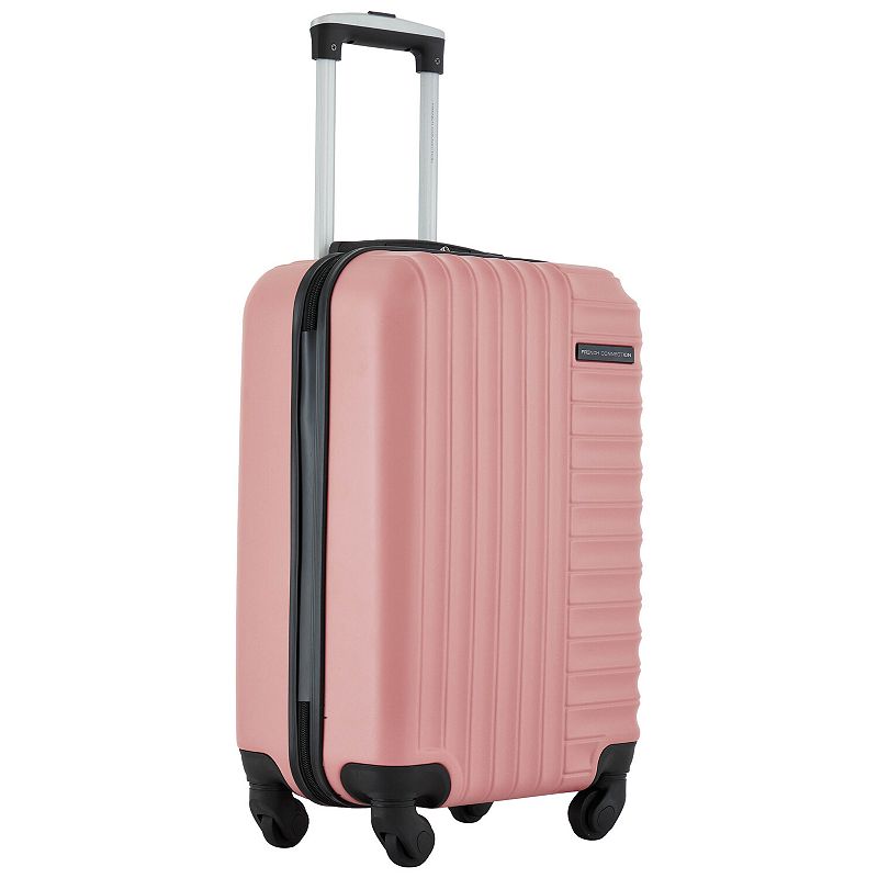 French Connection Quinn 22-inch Carry-On Hardside Spinner Luggage, Pink Elegance