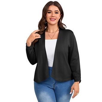 Plus Size Women Casual Flowy Long Sleeve Knit Cardigan