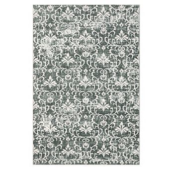 ANIXOL Vintage Floral Area Rug Washable, Soft Non-Slip Polypropylene Carpet