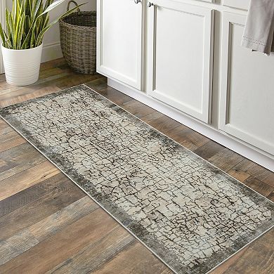 ANIXOL Modern Abstract Washable Area Rug, Soft Non-Slip Low-Pile Carpet